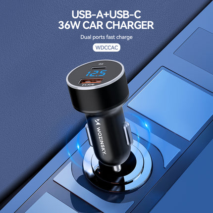 WOZINSKY USB-C USB-A 36W cigarette lighter car charger, black – image 6