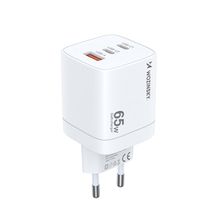 WOZINSKY GaN 65W 100-240V USB-A 2x USB-C wall charger white – image 2