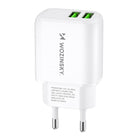 WOZINSKY Mains charger 100-240V 30W 2.4A 2x USB-A white