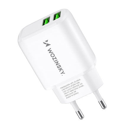 WOZINSKY Mains charger 100-240V 30W 2.4A 2x USB-A white – image 3