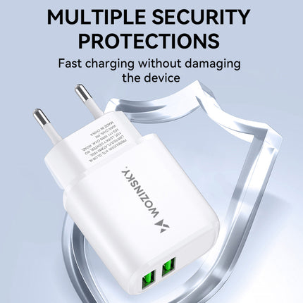 WOZINSKY Mains charger 100-240V 30W 2.4A 2x USB-A white – image 7