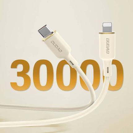 DUDAO 2in1 Cable reinforced cable SR USB-C - USB-C / Lightning 100W 1.2m beige – image 4