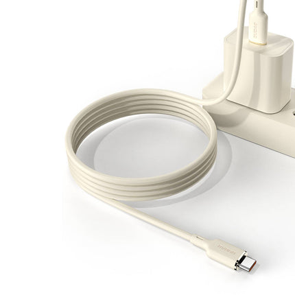 DUDAO 2in1 Cable reinforced cable SR USB-C - USB-C / Lightning 100W 1.2m beige – image 6