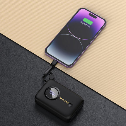 DUDAO Powerbank 10000mAh with USB-C / Lightning cables, black – image 3