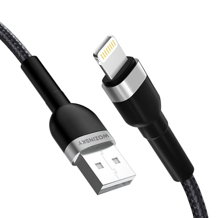 WOZINSKY Braided cable for iPhone USB-A - Lightning 2.4A 1m black – image 2