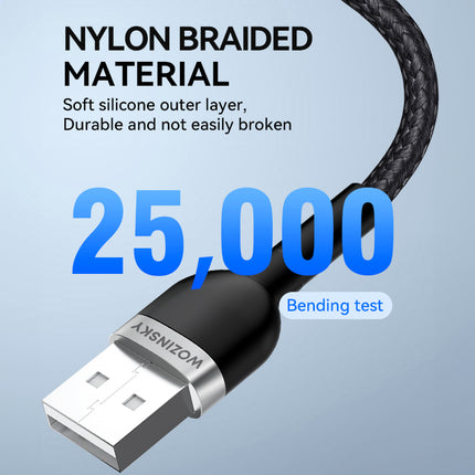 WOZINSKY Braided cable for iPhone USB-A - Lightning 2.4A 1m black – image 16