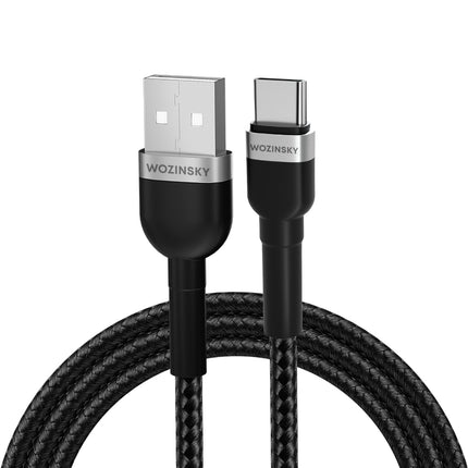 WOZINSKY Braided cable USB-A - USB-C 2.4A 1m black