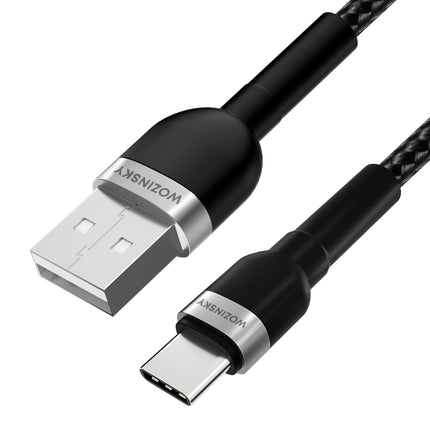 WOZINSKY Braided cable USB-A - USB-C 2.4A 1m black – image 3