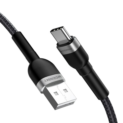WOZINSKY Braided cable USB-A - USB-C 2.4A 1m black – image 10