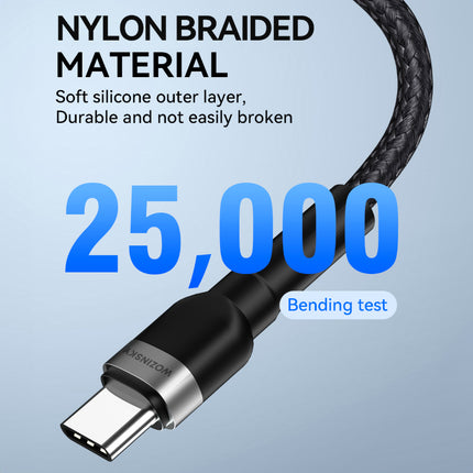 WOZINSKY Braided cable USB-C - USB-C PD 65W 1m black – image 8
