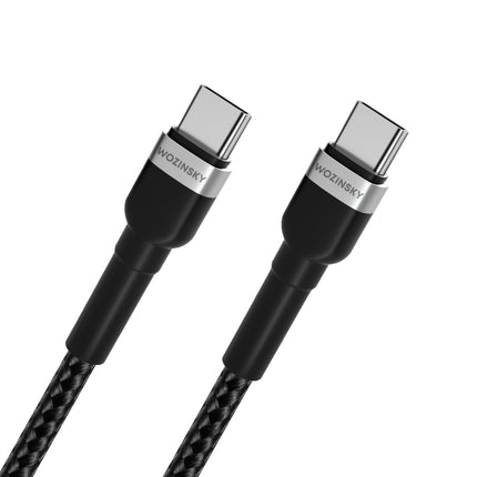 WOZINSKY Braided cable USB-C - USB-C PD 65W 1m black – image 12
