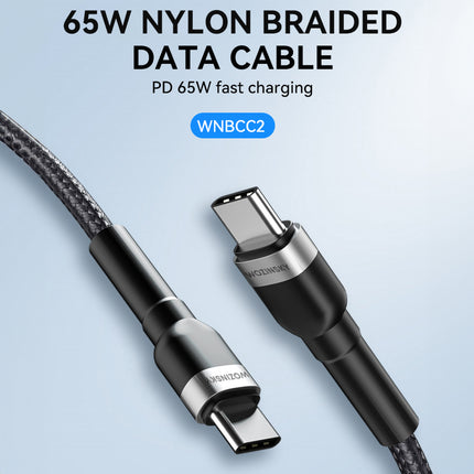WOZINSKY Braided cable USB-C - USB-C PD 65W 1m black – image 14
