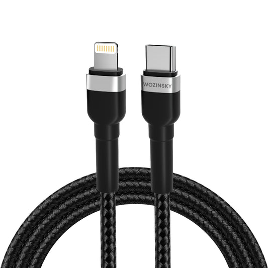 WOZINSKY Cable for iPhone USB-C - Lightning PD 30W 1m black