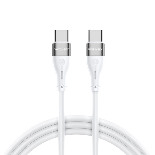 WOZINSKY Durable flexible cable USB-C - USB-C PD 65W 1m white