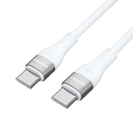 WOZINSKY Durable flexible cable USB-C - USB-C PD 65W 1m white – image 2
