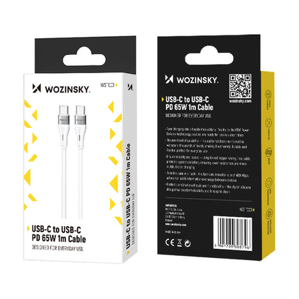 WOZINSKY Durable flexible cable USB-C - USB-C PD 65W 1m white – image 5