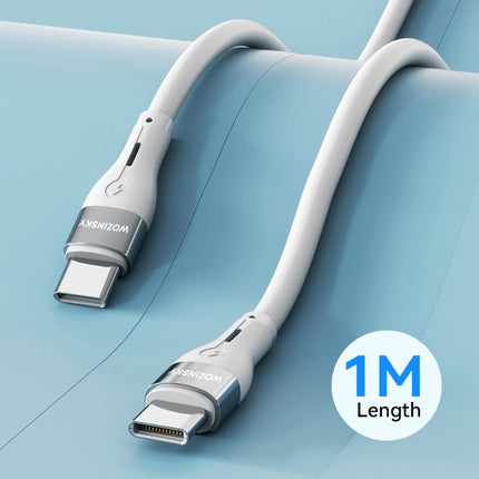 WOZINSKY Durable flexible cable USB-C - USB-C PD 65W 1m white – image 6