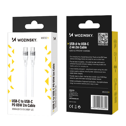 WOZINSKY Durable flexible cable USB-C - USB-C PD 65W 1m white – image 14
