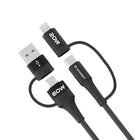 WOZINSKY 4in1 Universal cable 2x USB-C 1x USB-A 1x Lightning 60W 1m black