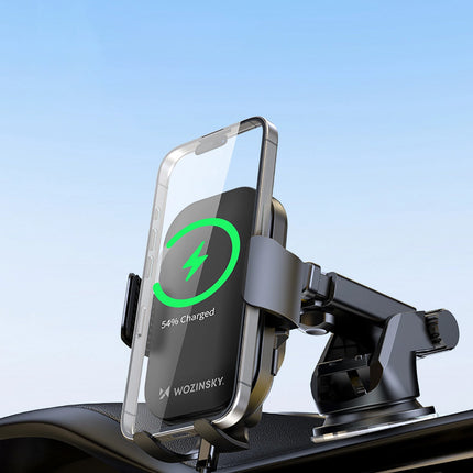 WOZINSKY Phone holder with 15W inductive charger for car dashboard, black – image 9