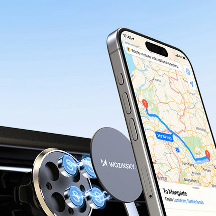 WOZINSKY Magnetic phone holder for car air vent, black – image 20