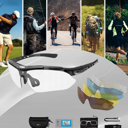 ROCKBROS Polarized cycling glasses with replaceable colored lenses SET – image 3