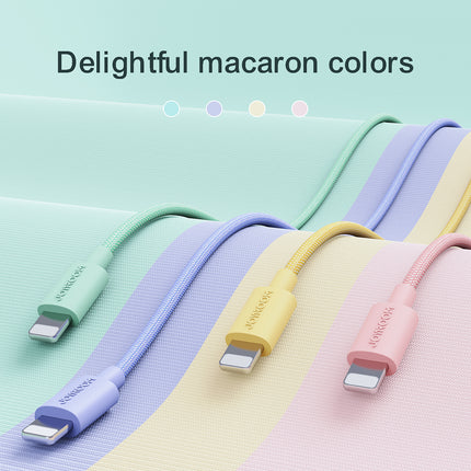 JOYROOM Braided cable for iPhoneUSB-A - Lightning, 2m, pastel pink – image 2