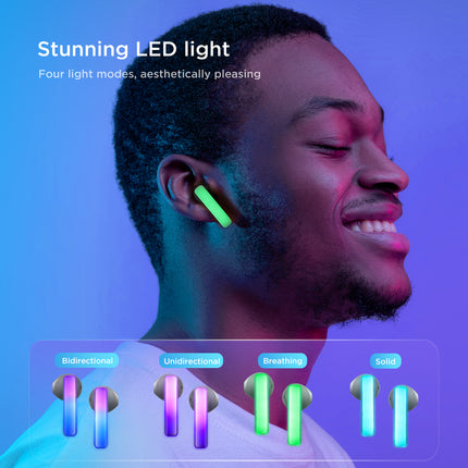 JOYROOM TWS IceLens Series wireless headphones with LED lights, black – image 9