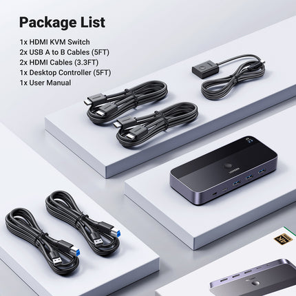 UGREEN 2in1 Switch HDMI / USB-A / USB-B / USB-C / microUSB black – image 5