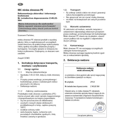 GSG24 Spill bathtub, base for 2 IBC 1100L tanks, plastic PE CEMO 10952 – image 4
