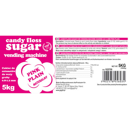 GSG24 Sugar for the cotton candy machine, granulation 0.8-1.2mm, natural flavor RED 5kg – image 3