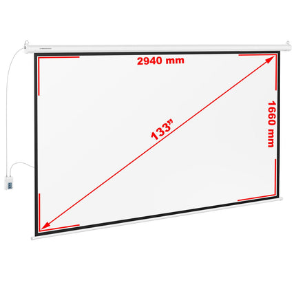 FROMMSTARCK Electric projection screen, wall, ceiling, matte white, 133'', 302x201 cm, 16:9 – image 6