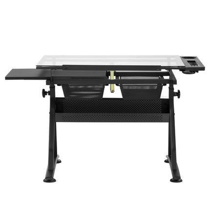 FROMMSTARCK Desk, glass drawing table with drawers for drawing and sketching, 120x60 cm – image 5