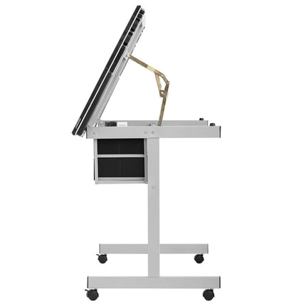 FROMMSTARCK Desk, mobile glass drawing table with drawers for drawing and sketching, 104x60 cm – image 2