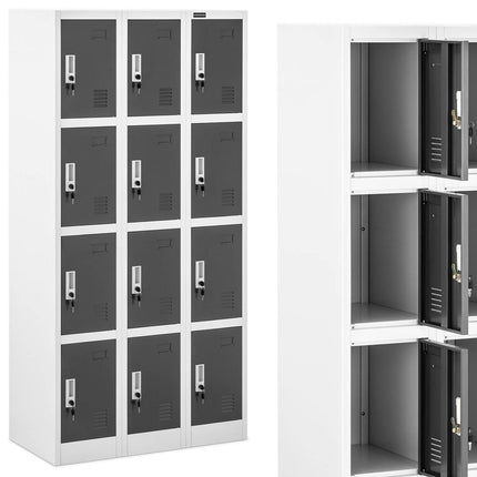 FROMMSTARCK Clockboard Social Breakfast Metal Locker 12 Lockers