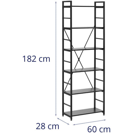 FROMMSTARCK Loft bookcase with steel frame 28 x 60 x 182 cm black – image 6