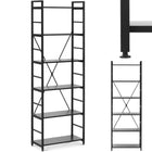 FROMMSTARCK Loft bookcase with steel frame 28 x 60 x 182 cm black