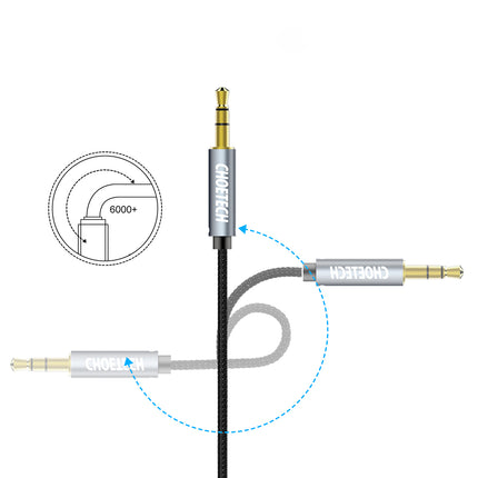 CHOETECH AUX audio cable for speaker 2x mini jack 3.5mm male 1.2m - black – image 9