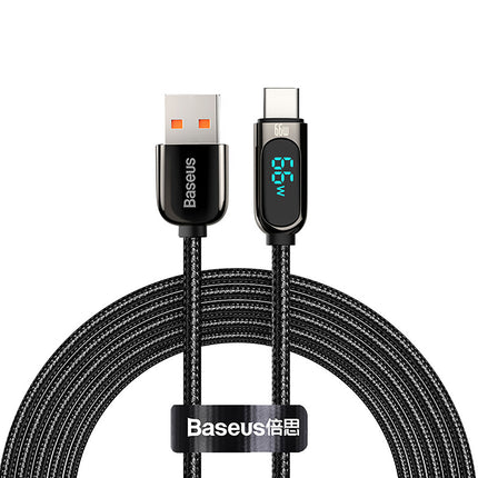 BASEUS Display Fast Charging Data USB-A - USB-C cable 66W 1m - black
