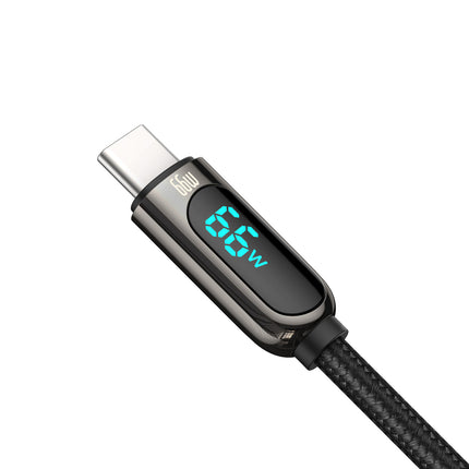 BASEUS Display Fast Charging Data USB-A - USB-C cable 66W 1m - black – image 2