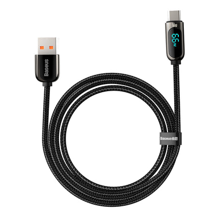 BASEUS Display Fast Charging Data USB-A - USB-C cable 66W 1m - black – image 3