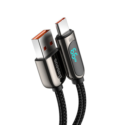 BASEUS Display Fast Charging Data USB-A - USB-C cable 66W 1m - black – image 4
