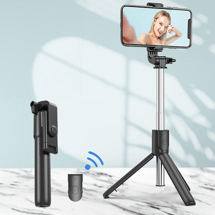 HURTEL Telescopic selfie stick with remote control, tripod stand for phone 0.7m - black – image 10