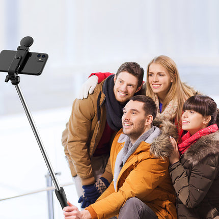 HURTEL Telescopic selfie stick with remote control + LED light, tripod stand for phone 0.71 m - black – image 11
