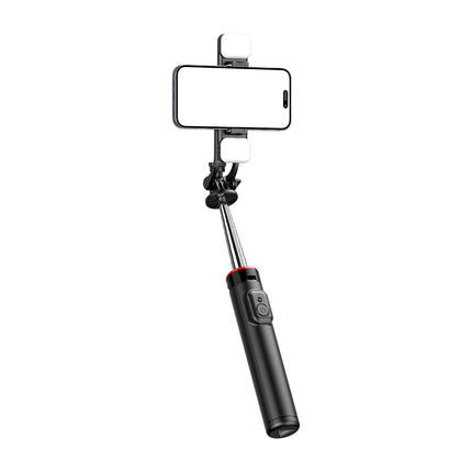 HURTEL Telescopic selfie stick with remote control + LED light, tripod stand for phone 0.71 m - black – image 13