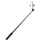 HURTEL Telescopic selfie stick with remote control + 2x LED light tripod stand for phone 1.3m aluminum - black