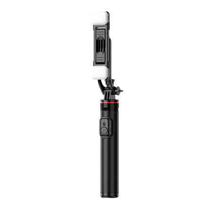 HURTEL Telescopic selfie stick with remote control + 2x LED light tripod stand for phone 1.3m aluminum - black – image 10