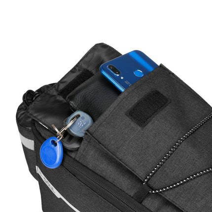 HURTEL Thermal bicycle bag 9l for the trunk with a water bottle pocket and shoulder strap - black – image 8