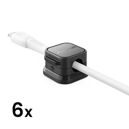 JOYROOM Organizer cable holder, magnetic, self-adhesive, SET of 6 pcs. - black – image 3