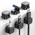 JOYROOM Organizer cable holder, magnetic, self-adhesive, SET of 6 pcs. - black